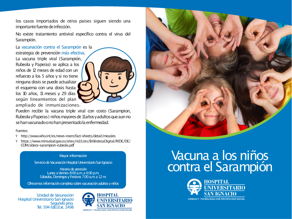 Vacuna a los niños contra el sarampión
