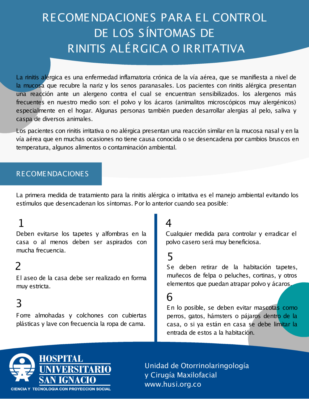 Recomendaciones para el control