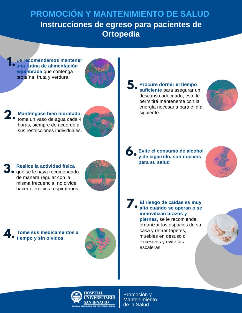Instrucciones de egreso para pacientes de ortopedia