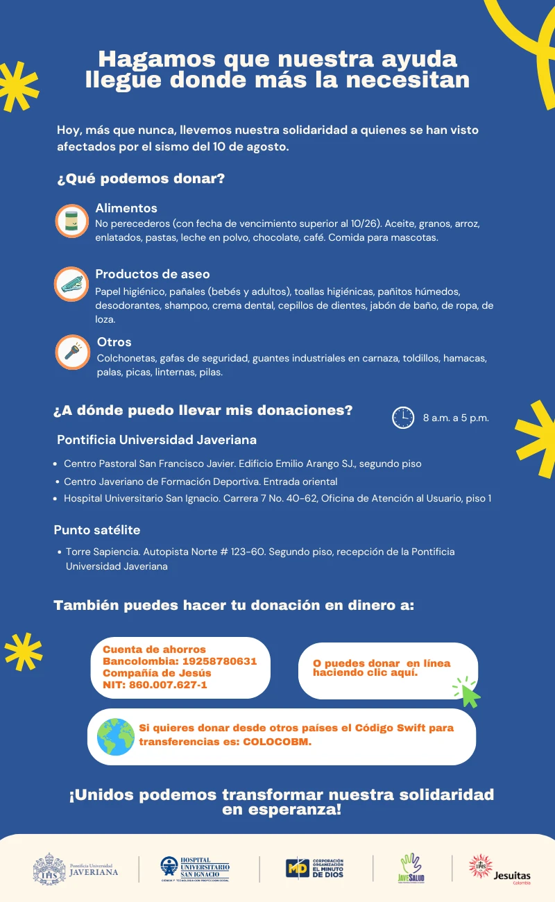 Donaciones HUSI y aliados para llevar ayuda humanitaria a las comunidades afectadas por el sismo del 10 de agosto