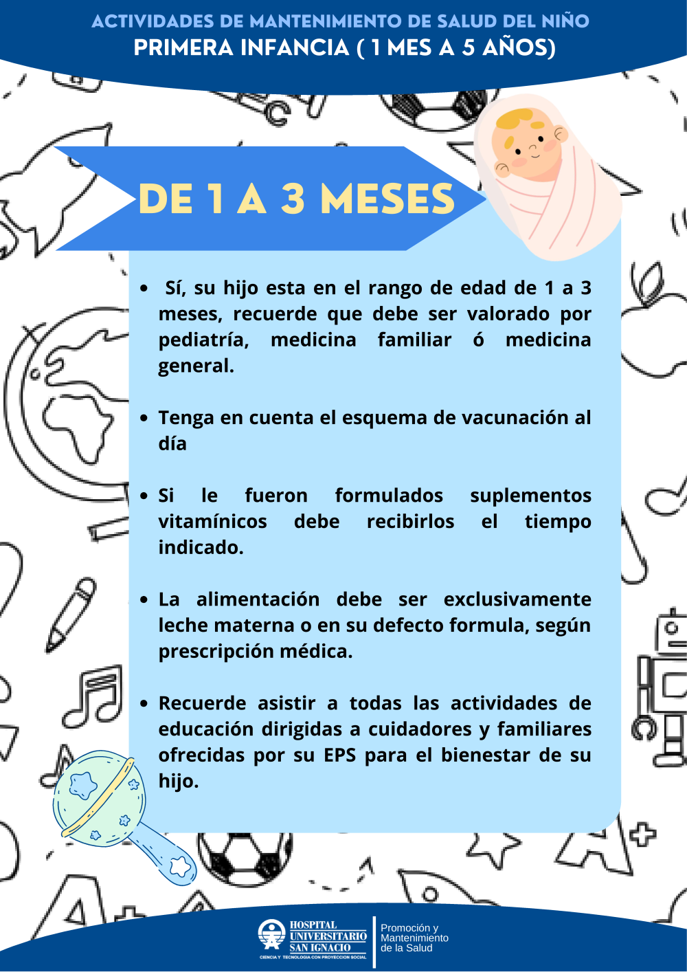 Actividades de promoción y mantenimiento de la salud en la primera infancia